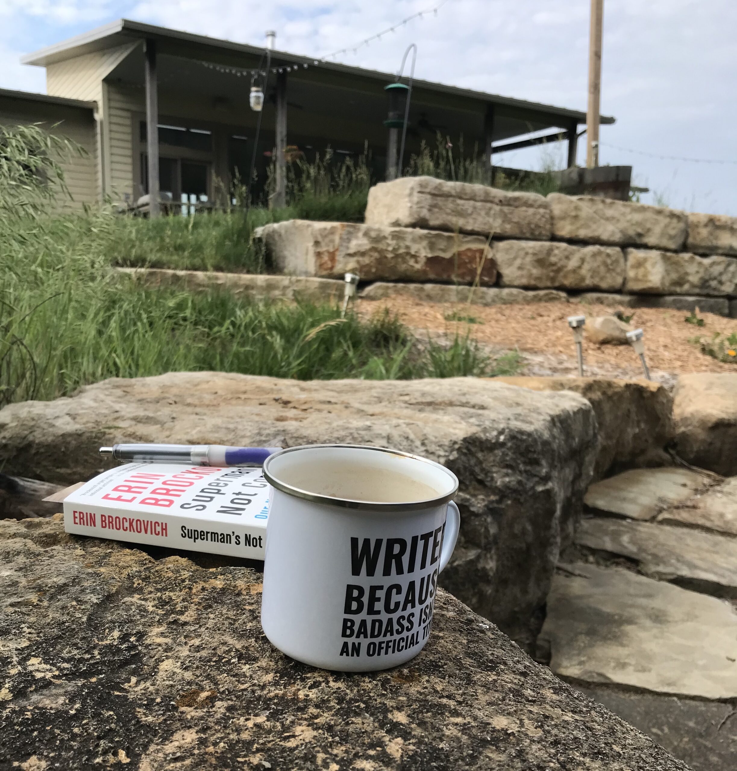 Coffee cup and book